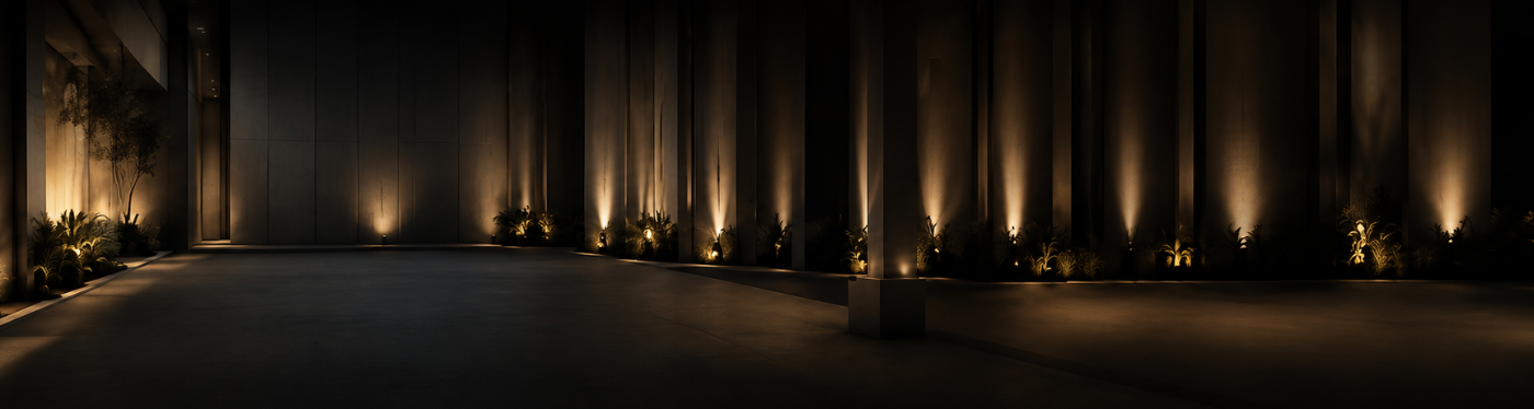Aligned Dental House entrance hallway at night